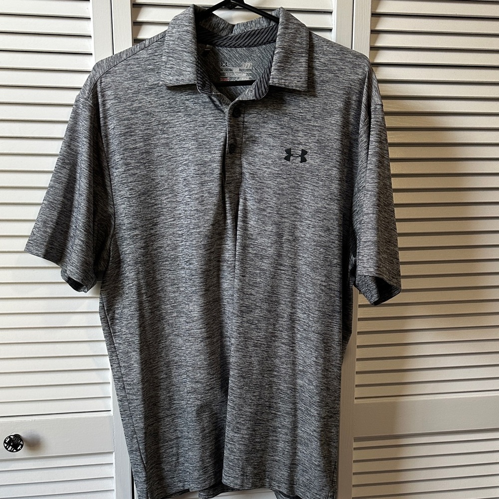 Under Armour Men's Heathered Gray Polo Shirt